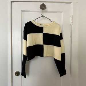 Checkered black and white sweater